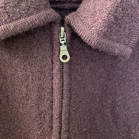 Casual Connection 100% Wool Plum zip sweater jacket coat. Size Small. - Picture 4 of 9